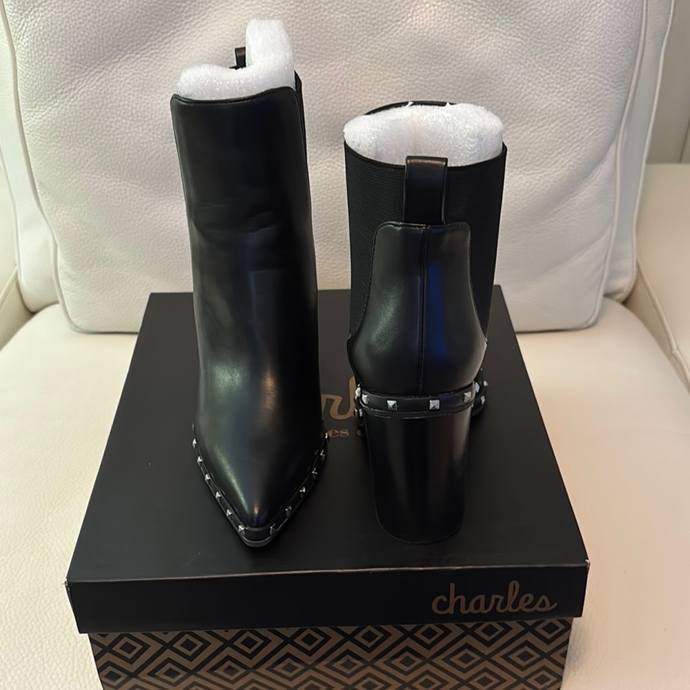 Charles Black Lace Up Boots with Sleek Design